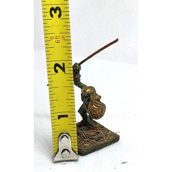 Hand-Painted Goblin Spearman Miniature On Textured Base For Tabletop Games - Picture 8 of 15